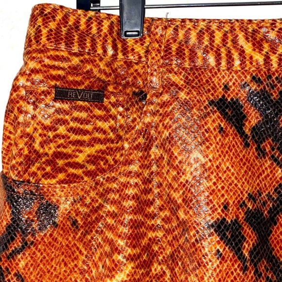 Gothic Red Faux Snake print Pants. - Picture 4 of 5